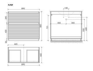Тумба напольная под раковину Sancos Folk Floor FL90FES 90 см Ergraut soft